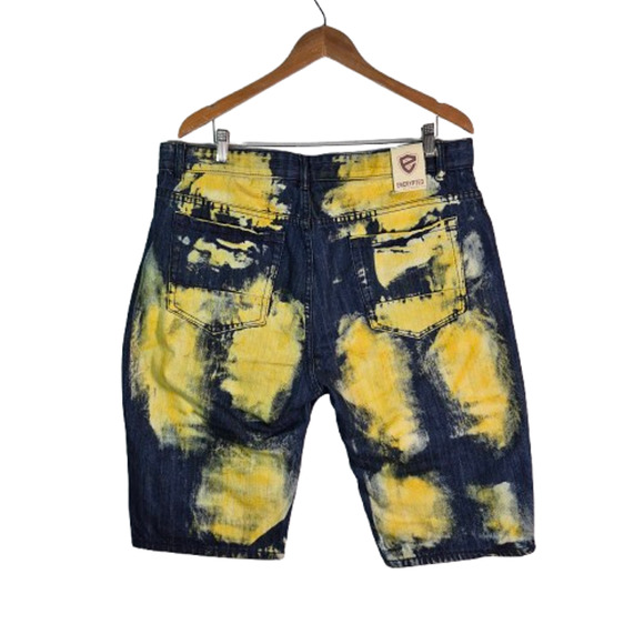 ENCRYPTED "Distressed Look" Blue Denim Shorts Mens Size 38 - Picture 4 of 9